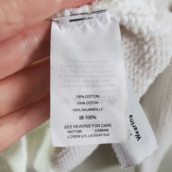 J. CREW J.CREW Fisherman Sweater Crewneck Cable Knit Winter White Women's Medium - Picture 10 of 12